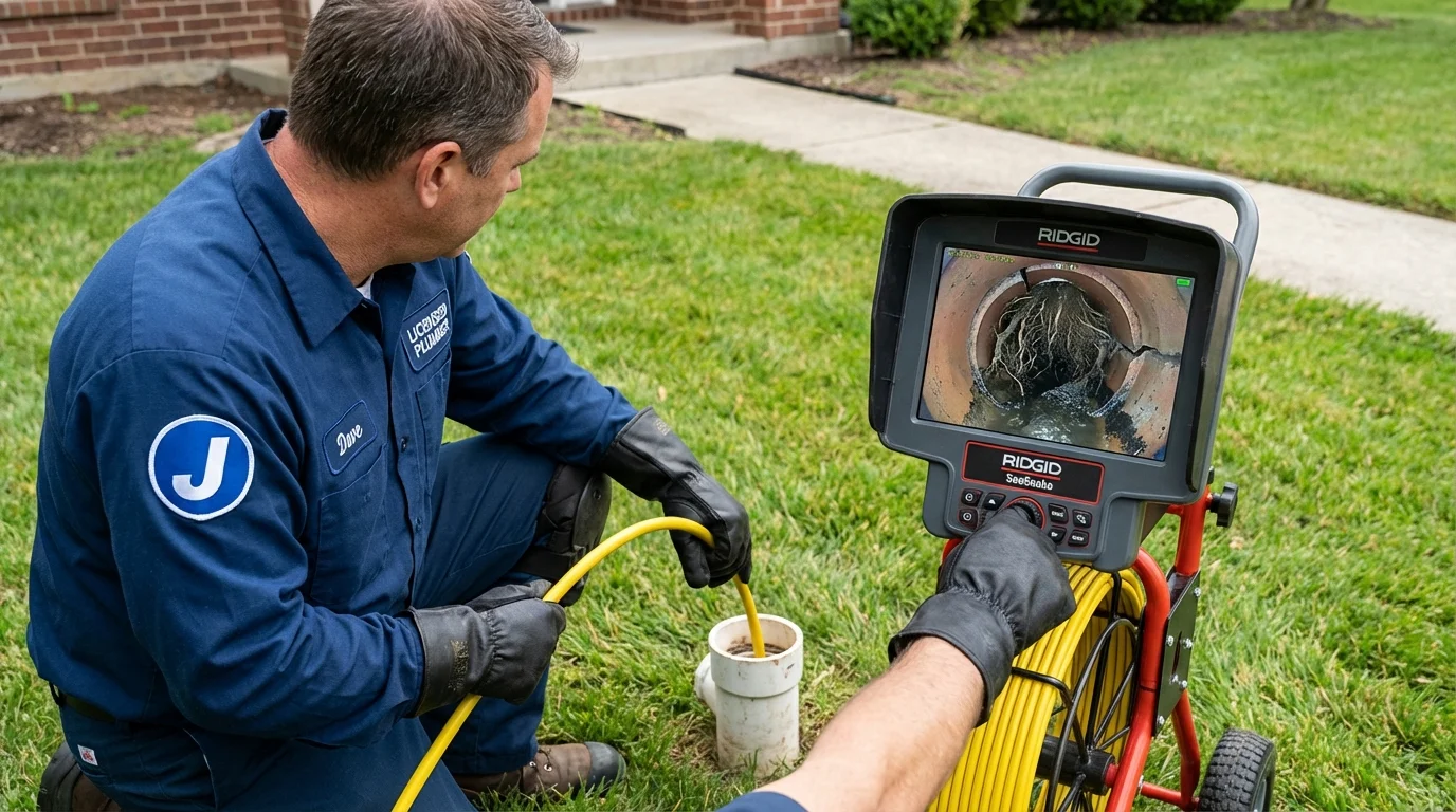 Sewer camera inspection being performed by Johns Plumbing LLC in Cape Coral