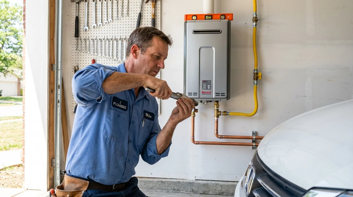 Tankless water heater installation by a Johns Plumbing LLC plumber in Cape Coral